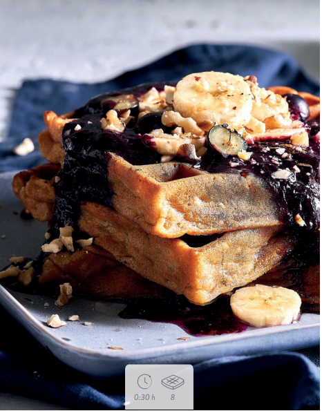 Bananenwaffeln mit Erdnussbutter